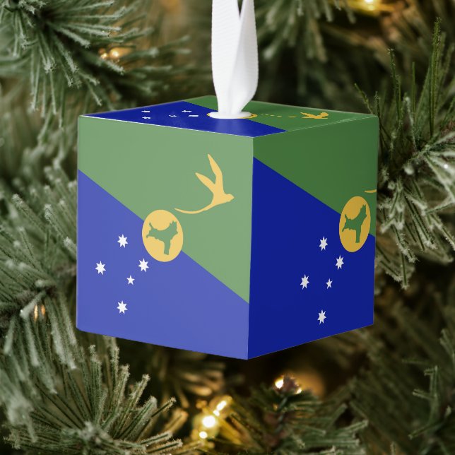 Adorno Cúbico Bandera de la isla de los navidades (Árbol)