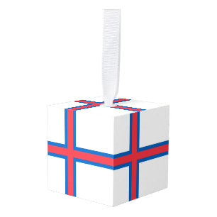 Adorno Cúbico Bandera de las Islas Feroe