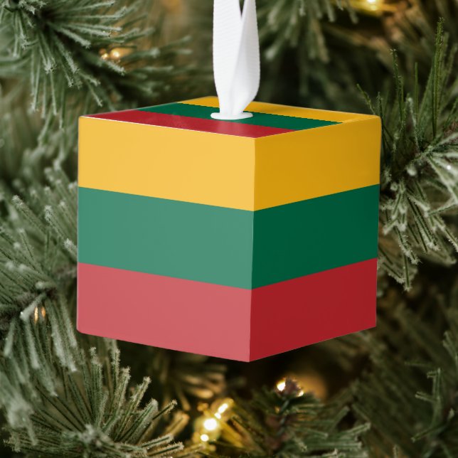 Adorno Cúbico Bandera de Lituania (Árbol)