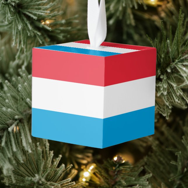 Adorno Cúbico Bandera de Luxemburgo (Árbol)