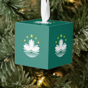 Adorno Cúbico Bandera de Macao