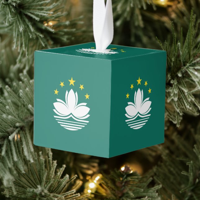 Adorno Cúbico Bandera de Macao (Árbol)