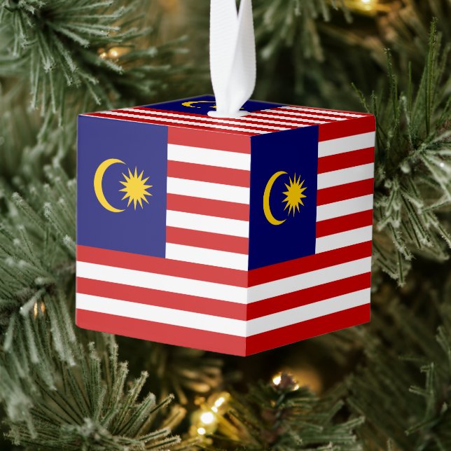 Adorno Cúbico Bandera de Malasia (Árbol)