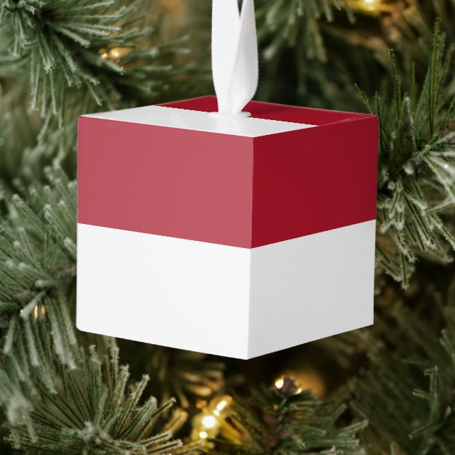 Adorno Cúbico Bandera de Mónaco (Árbol)