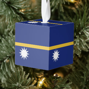 Adorno Cúbico Bandera de Nauru