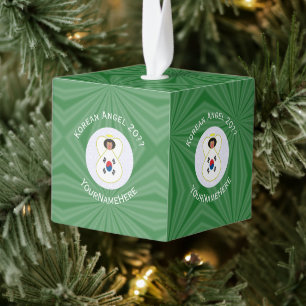 Adorno Cúbico Bandera de Navidad Angelical Personalizada Coreana