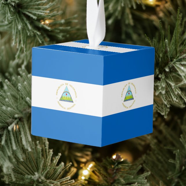 Adorno Cúbico Bandera de Nicaragua (Árbol)