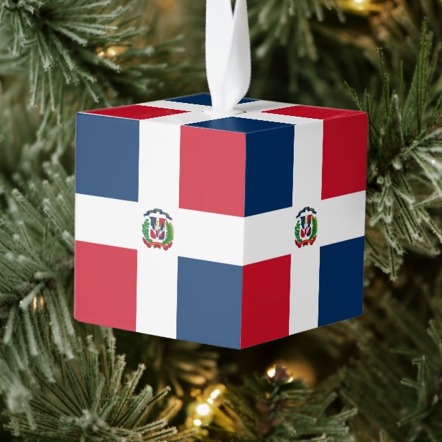 Adorno Cúbico Bandera de República Dominicana (Árbol)