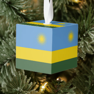 Adorno Cúbico Bandera de Ruanda