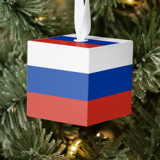 Adorno Cúbico Bandera de Rusia (Árbol)