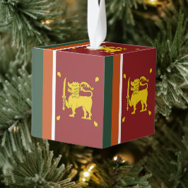 Adorno Cúbico Bandera de Sri Lanka