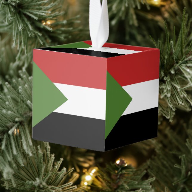Adorno Cúbico Bandera de Sudán (Árbol)