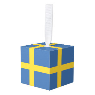 Adorno Cúbico Bandera de Suecia