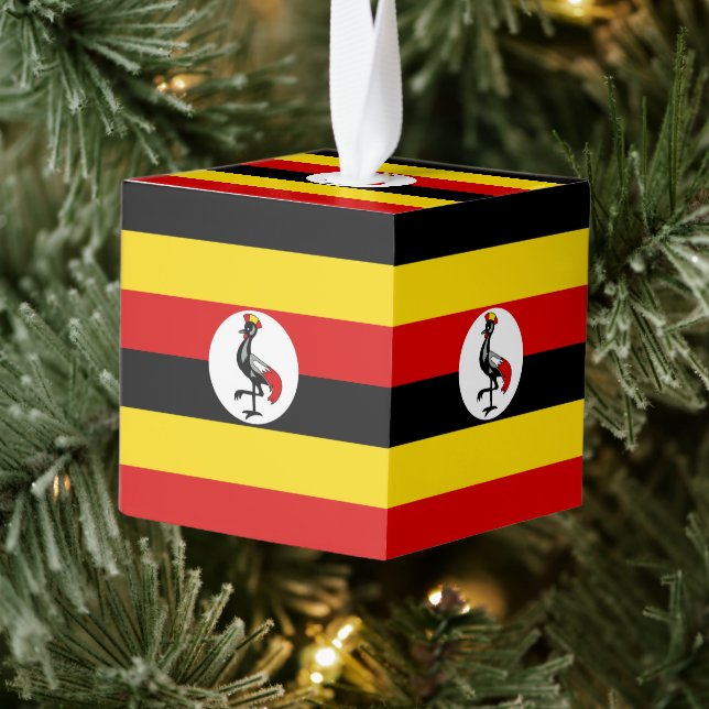 Adorno Cúbico Bandera de Uganda (Árbol)