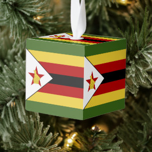 Adorno Cúbico Bandera de Zimbabue