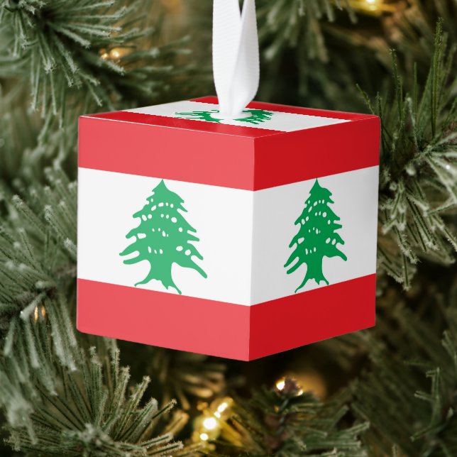 Adorno Cúbico Bandera del Líbano (Árbol)