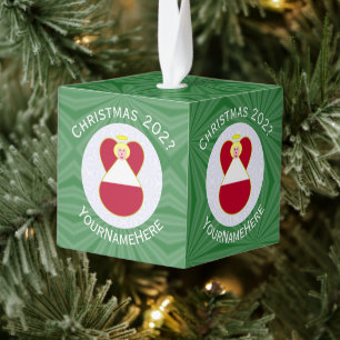 Adorno Cúbico Bandera personalizada de Navidad del ángel austria