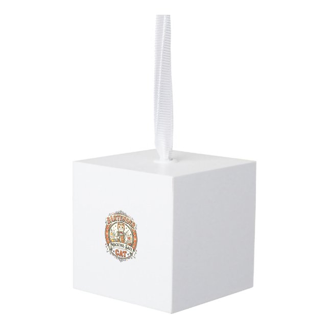 Adorno Cúbico Bartender Mocktail-Safe Cat Bartender Mocktail-Saf (Reverso en perspectiva)