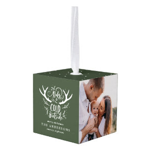 Adorno Cúbico Bebé es día de fiesta multi del navidad de la foto