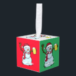 Adorno Cúbico Beer-Beer Snowman borracho Thunder_Cove<br><div class="desc">Beer-Beer Snowman ebrio para personalizar,  personaliza cambiando a tu nombre en cualquier color de fondo</div>
