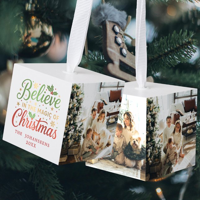 Adorno Cúbico Believe in the Magic of Christmas 3 Family Photo (Subido por el creador)