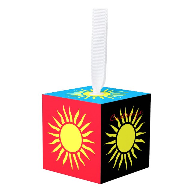 Adorno Cúbico Blazing Sun Thunder_Cove (Anverso en perspectiva)