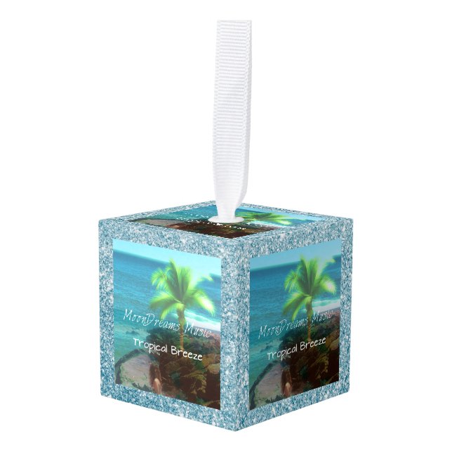Adorno Cúbico Brisa tropical (Anverso en perspectiva)