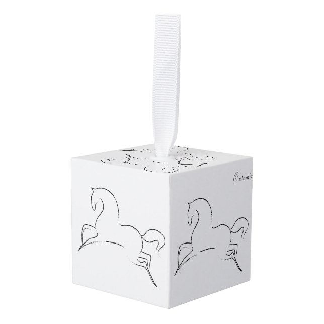 Adorno Cúbico Caballo salvaje Thunder_Cove (Anverso en perspectiva)