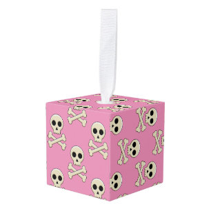 Adorno Cúbico Calavera con huesos