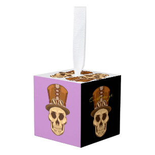 Adorno Cúbico Calavera de Steampunk en Top Hat Thunder_Cove