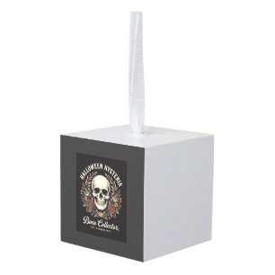 Adorno Cúbico Calavera Floral de Halloween Diseño de Coleccionis