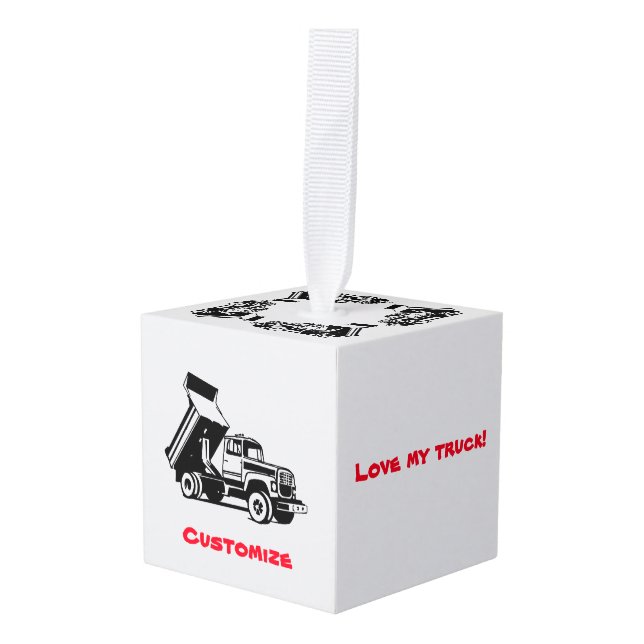 Adorno Cúbico camioneta roja (Anverso en perspectiva)