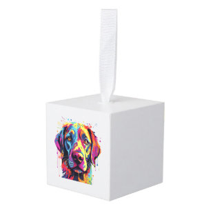 Adorno Cúbico Camiseta esencial de acuarela de perro