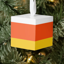 Adorno Cúbico Candy Corn Wooden Cube Halloween Ornament