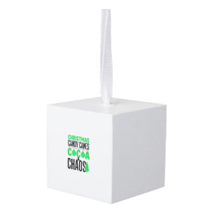 Adorno Cúbico Caramelos De Navidad Cacao Caos Diseño