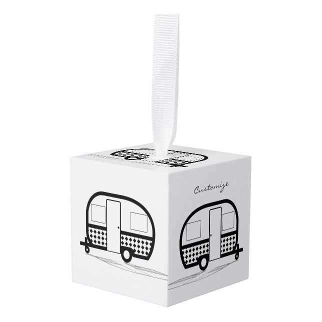 Adorno Cúbico Caravana Thunder_Cove del viajero clásico (Anverso en perspectiva)