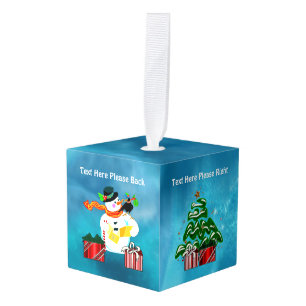 Adorno Cúbico Caroling Snowman