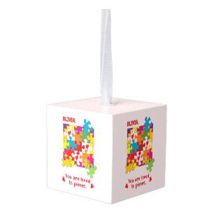 Adorno Cúbico Chica de cumpleaños rompe el amor a las piezas