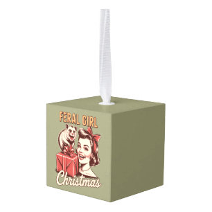 Adorno Cúbico Chica Feral Navidad Oposum Navidad Basura Retro