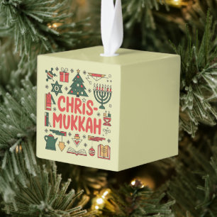 Adorno Cúbico Chrismukkah Hanukkah Navidades judío Religioso