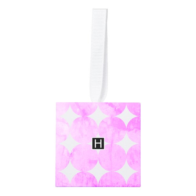 Adorno Cúbico Círculos púrpura modernos | Monograma (Anverso)