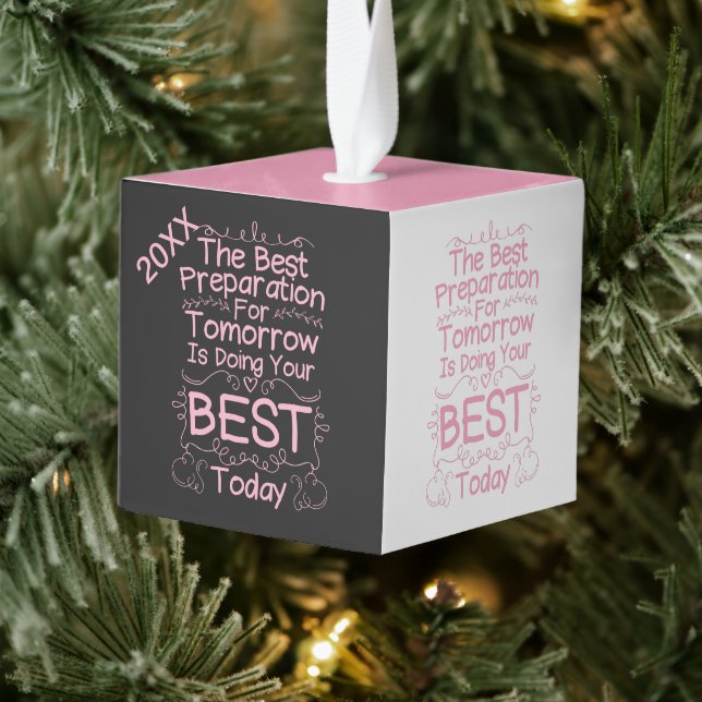 Adorno Cúbico Cita de Chicas motivadores - Haz lo mejor que pued (Árbol)