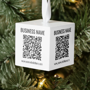 Adorno Cúbico Código QR de personalizable y nombre comercial
