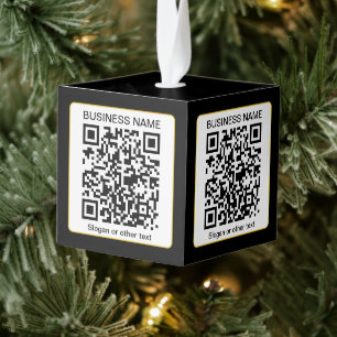 Adorno Cúbico Código QR escaneable editable + su nombre comercia
