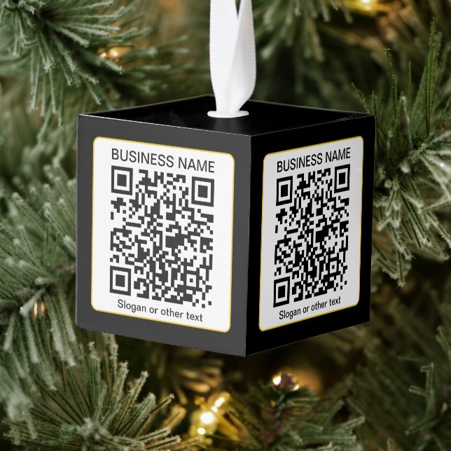 Adorno Cúbico Código QR escaneable editable + su nombre comercia (Árbol)