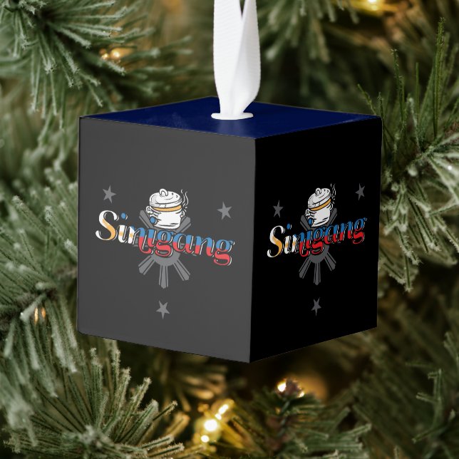 Adorno Cúbico Comida filipina de Filipinas en Singapur (Árbol)