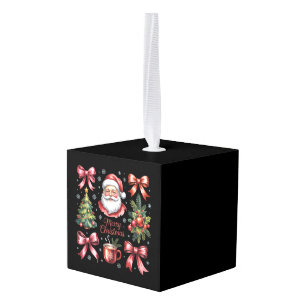 Adorno Cúbico Coqueta Navidad Roja Retro Navidades Fiesta Navide
