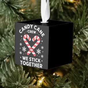 Adorno Cúbico Corazón de Caramelo de Navidad Nos mantenemos Junt