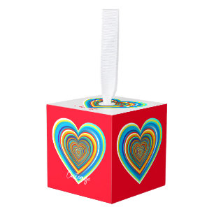 Adorno Cúbico Corazón de San Valentín multicolor Thunder_Cove