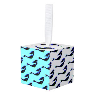 Adorno Cúbico corazón personalizado de sirena subacuática negra